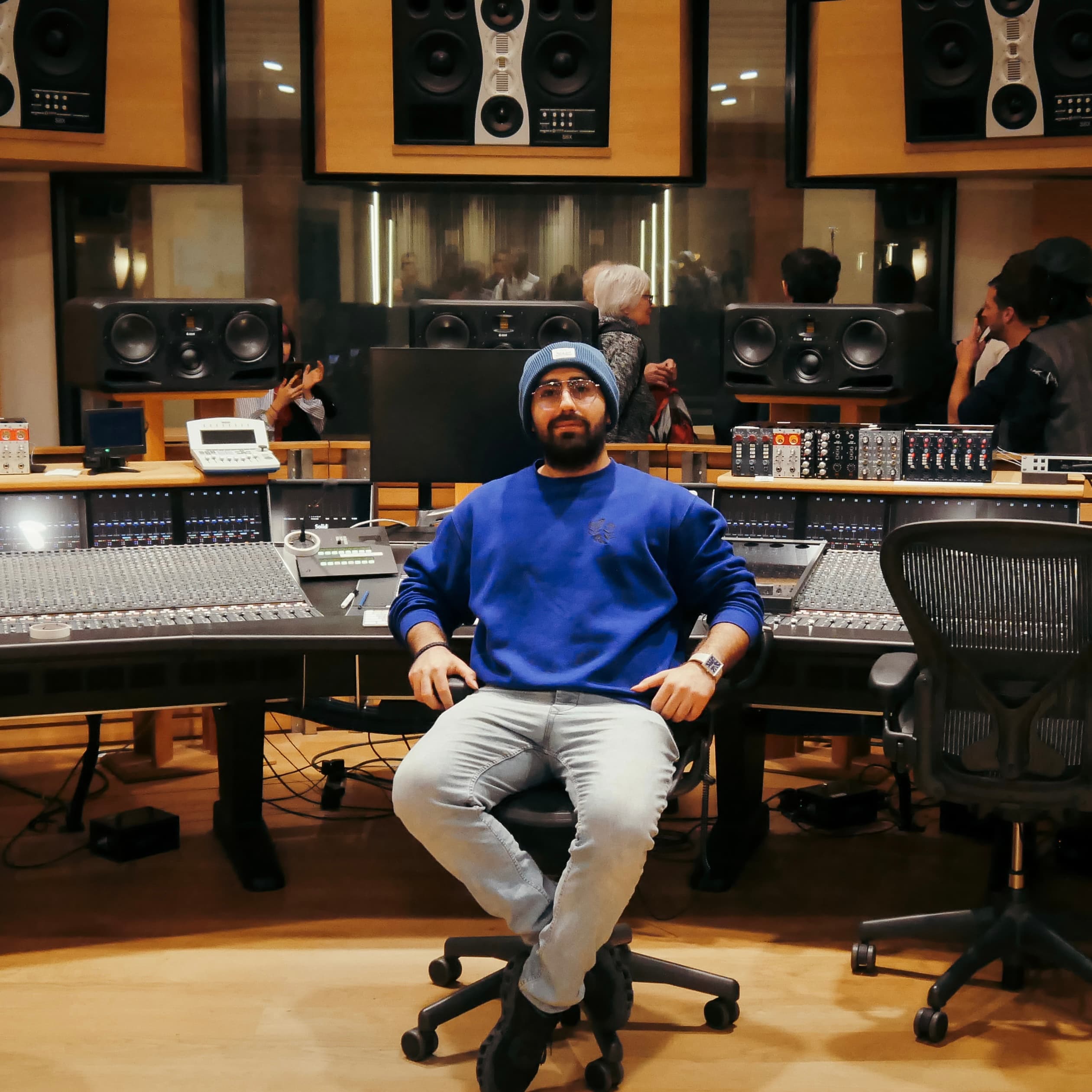 Cryotone seated in the recording studio